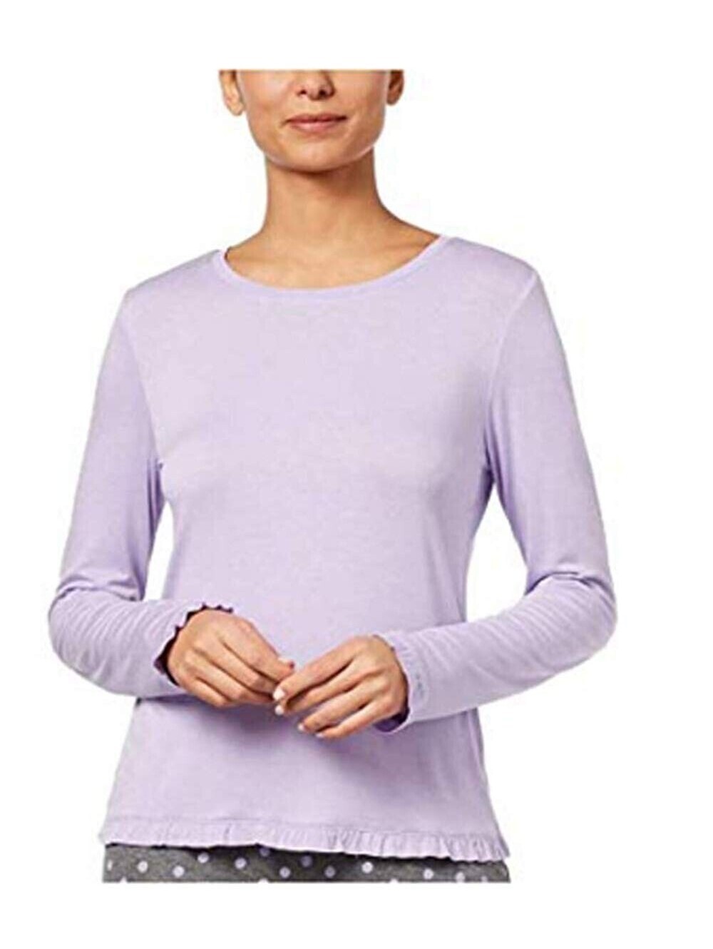 Jenni Womens Ruffle Trim Pajama Top Summer Lilac Size XS - Picture 1 of 1